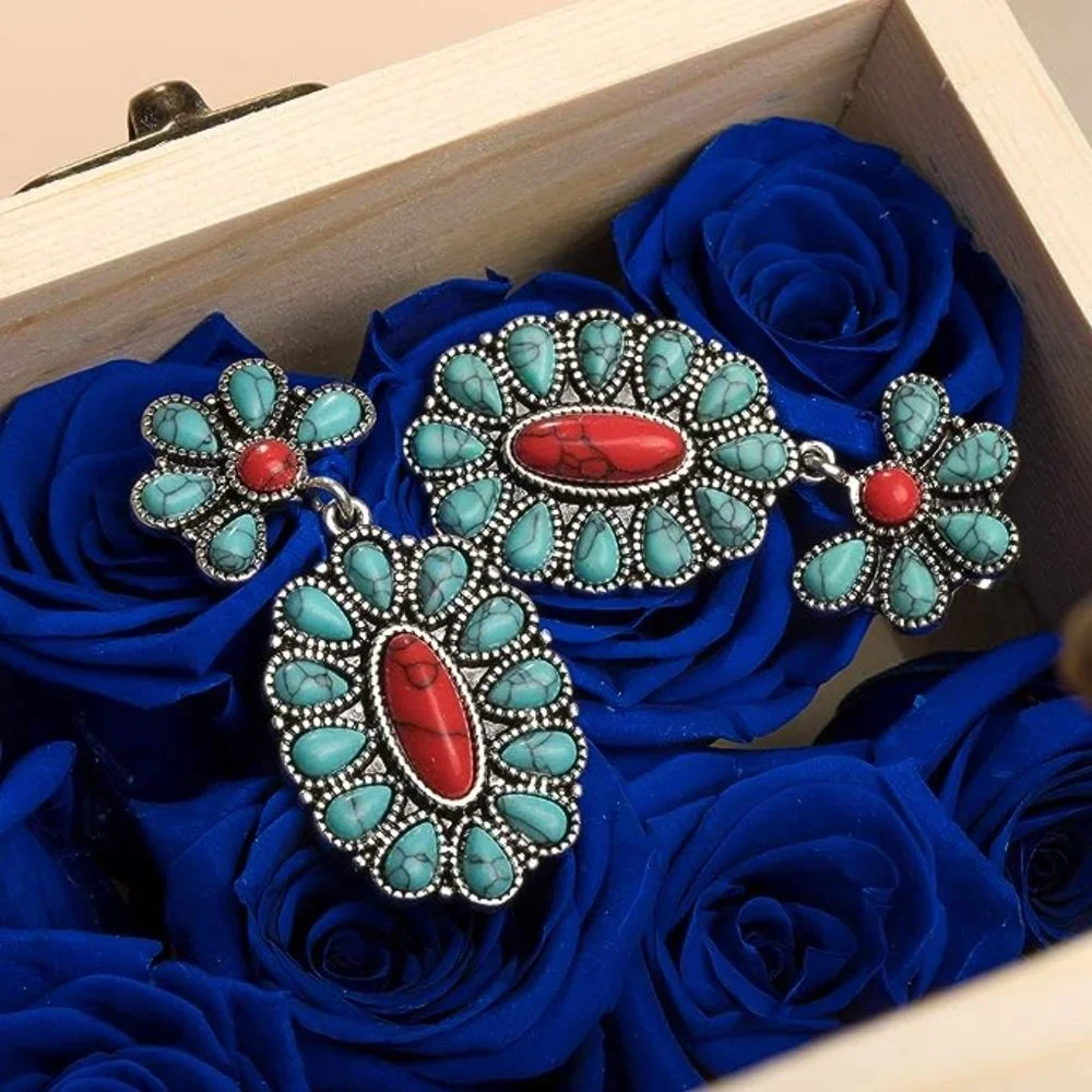 Anthropologie Bohemian Green Earrings